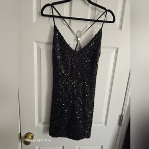 Womans sexy black dress